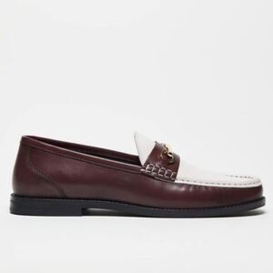 ASOS DESIGN loafers in burgundy and white leather, Size 13. NWT!